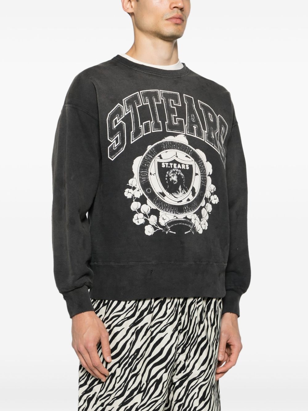 SAINT MXXXXXX Men's Lightweight Distressed Logo Sweatshirt