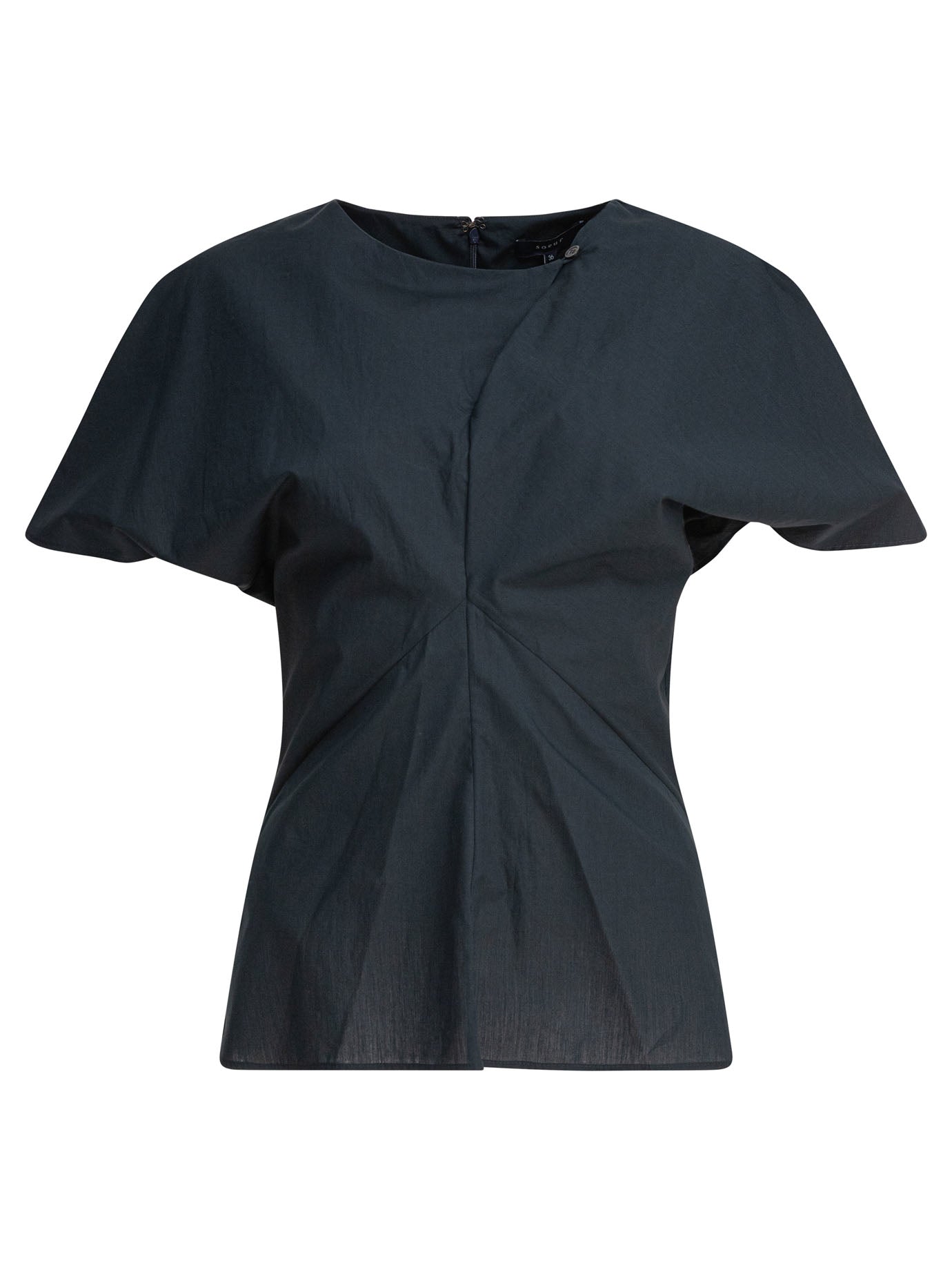 SOEUR Elegant Fitted Blouse with High Collar for Women