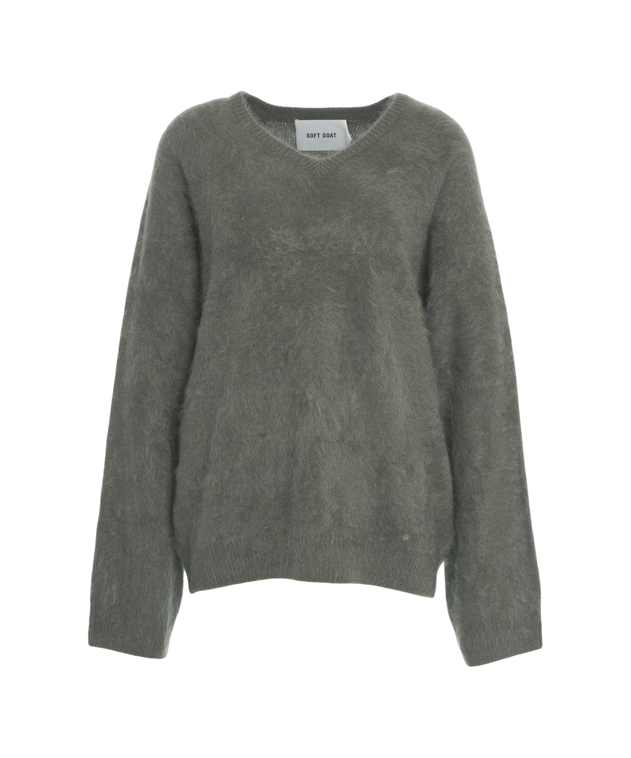 SOFT GOAT Brushed Cashmere V-Neck Pullover for Women