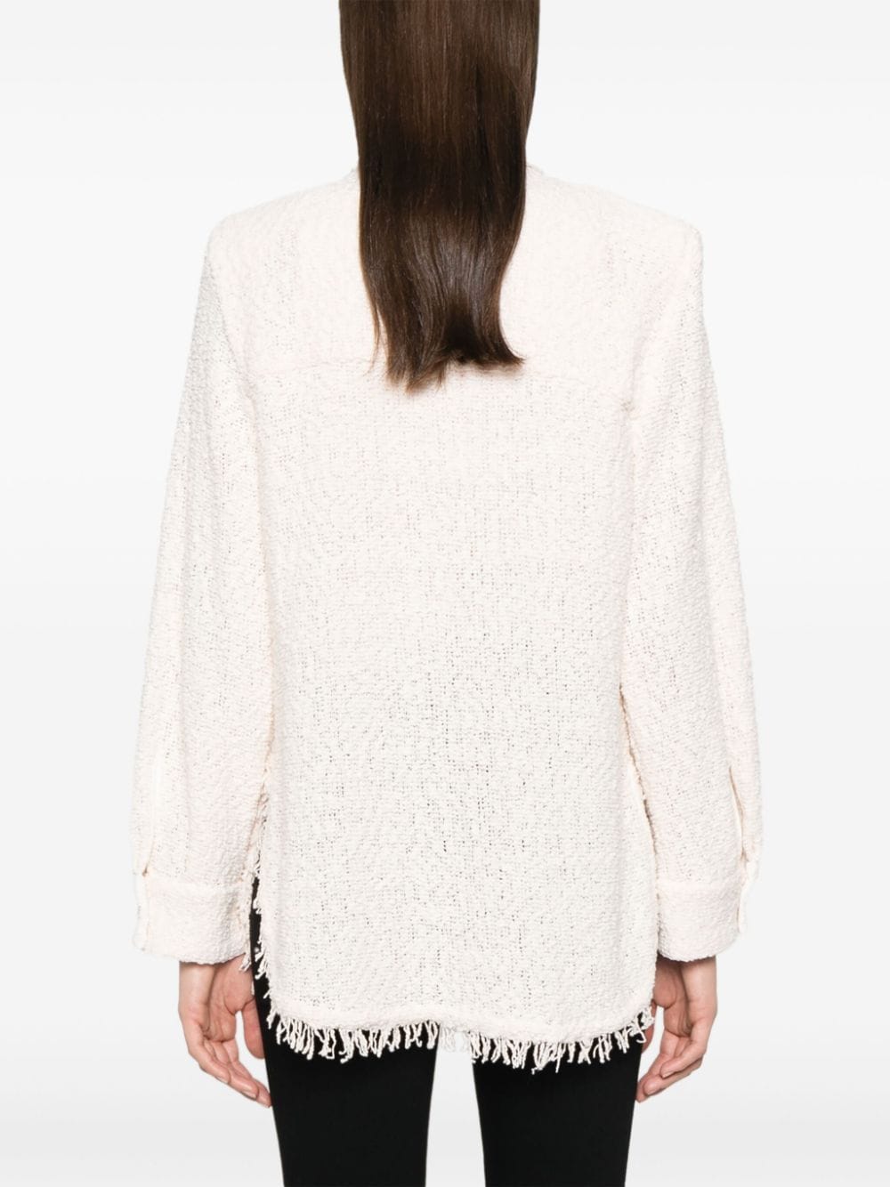 IRO Classic Tweed Bouclé Construction Front Shirt with Shoulder Pads