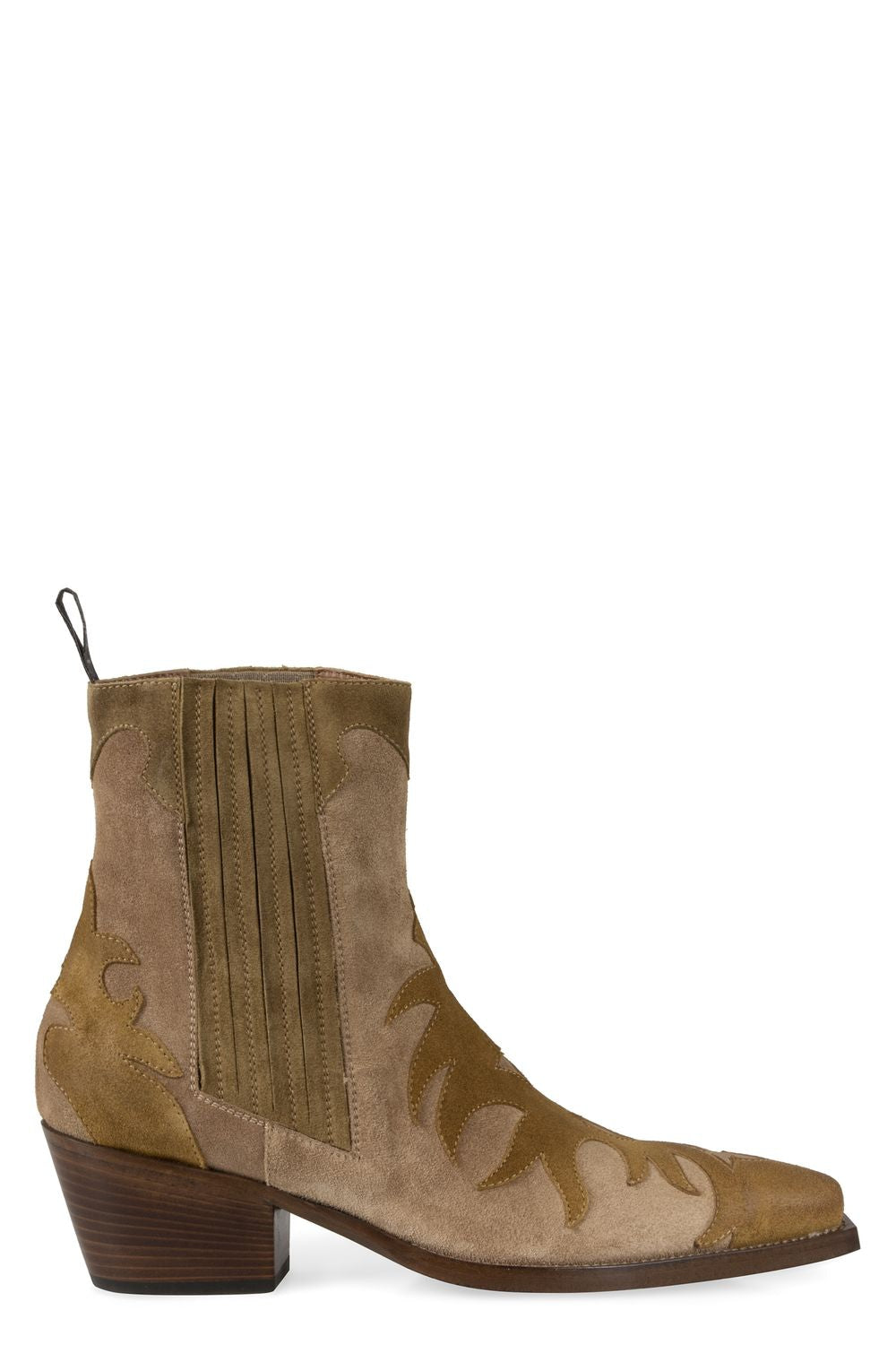 SARTORE Suede Western Ankle Boots
