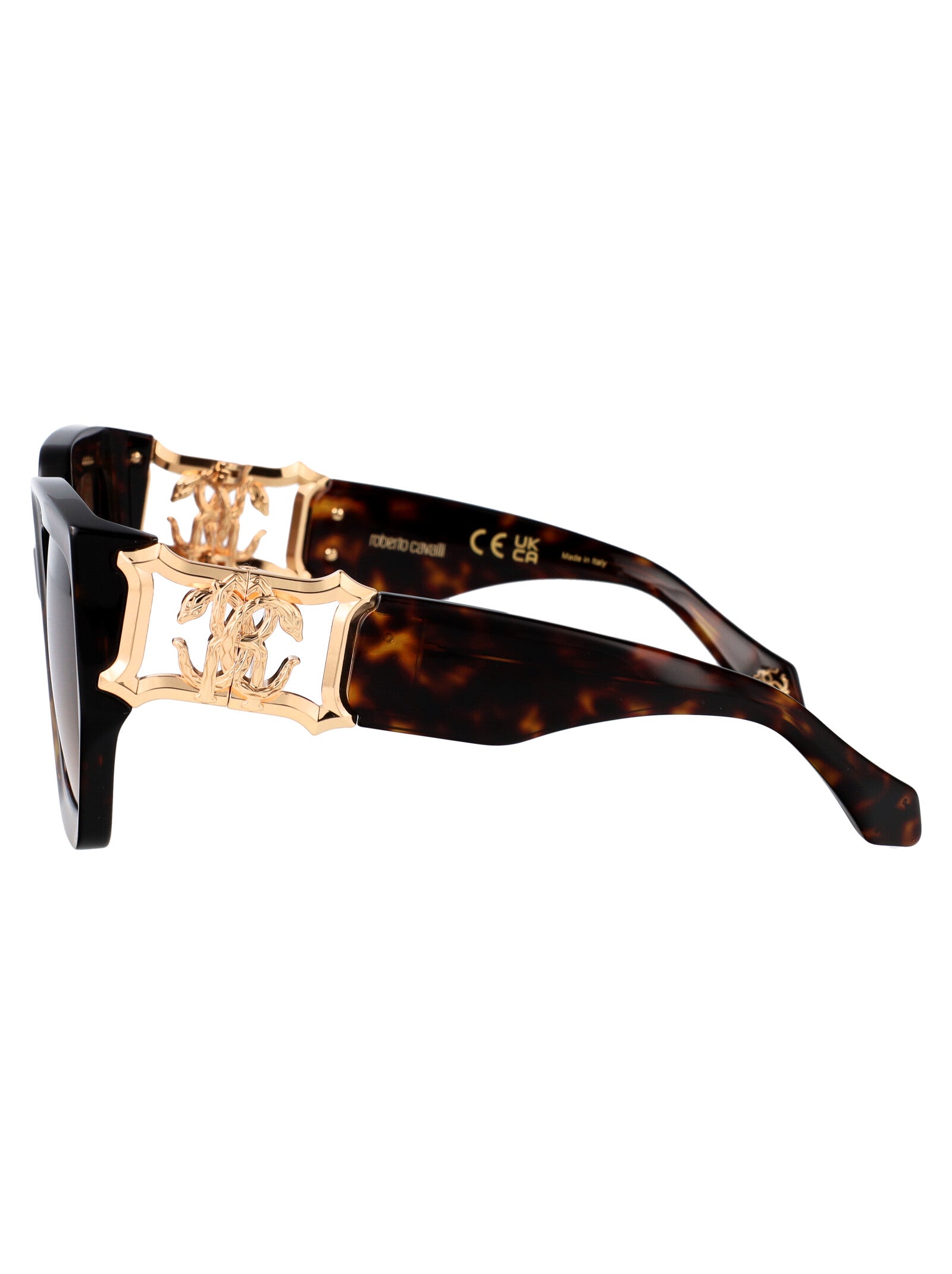 ROBERTO CAVALLI Havana Acetate and Metal Sunglasses