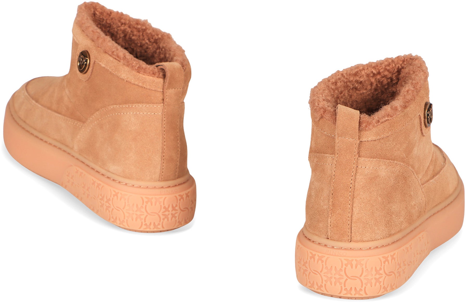 PINKO Suede Ankle Boots for Women with Vegan Fur Lining