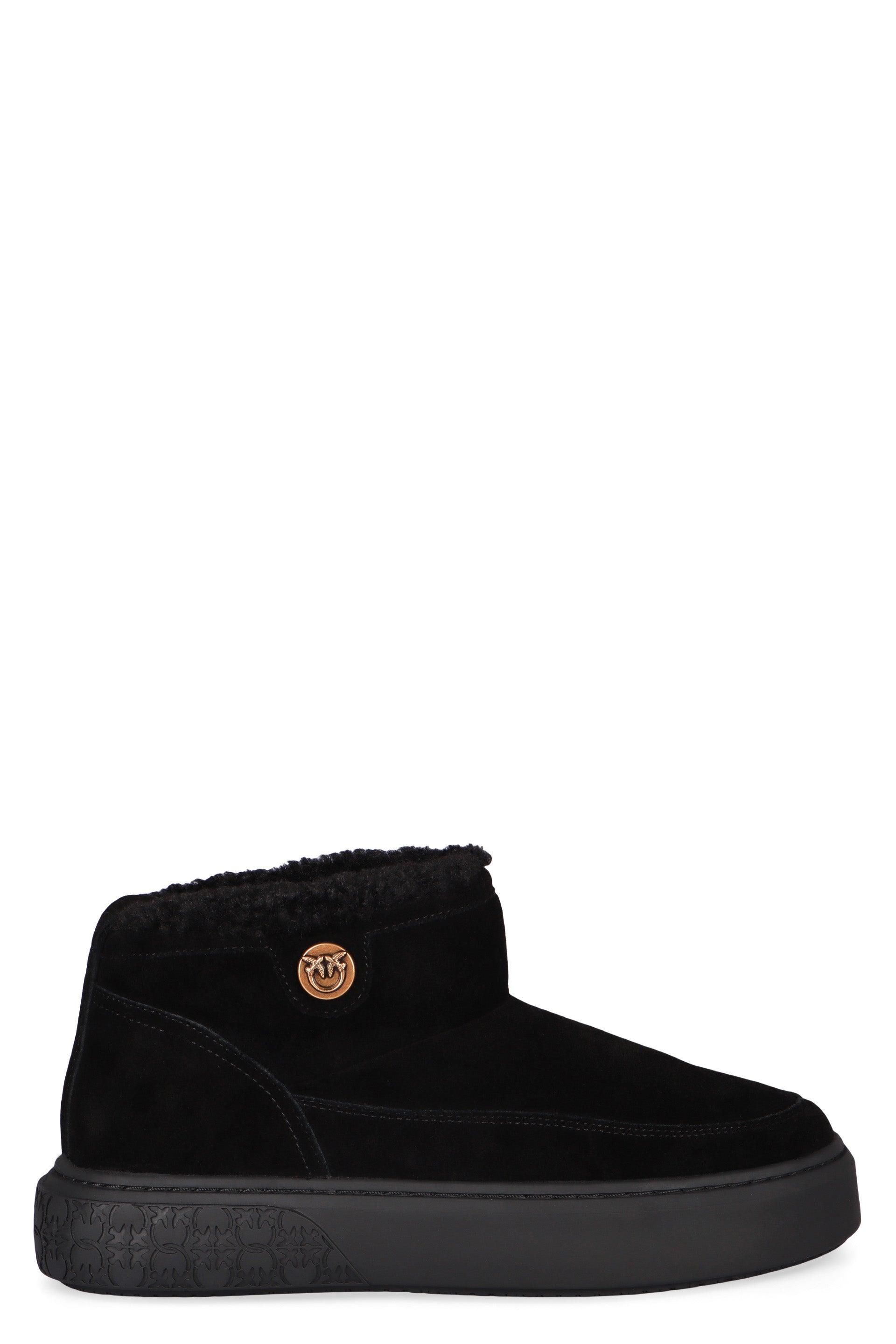 PINKO Suede Ankle Boots with Vegan Fur Lining - 4 cm Platform