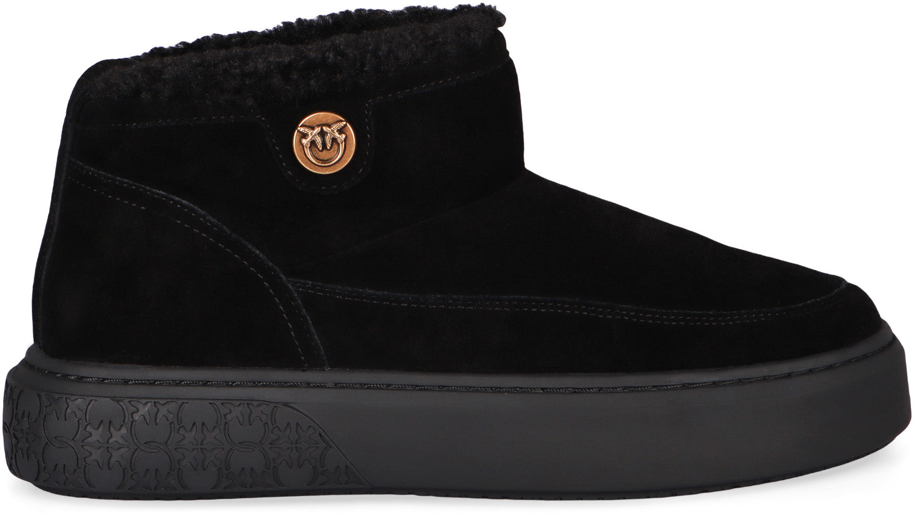 PINKO Suede Ankle Boots with Vegan Fur Lining - 4 cm Platform