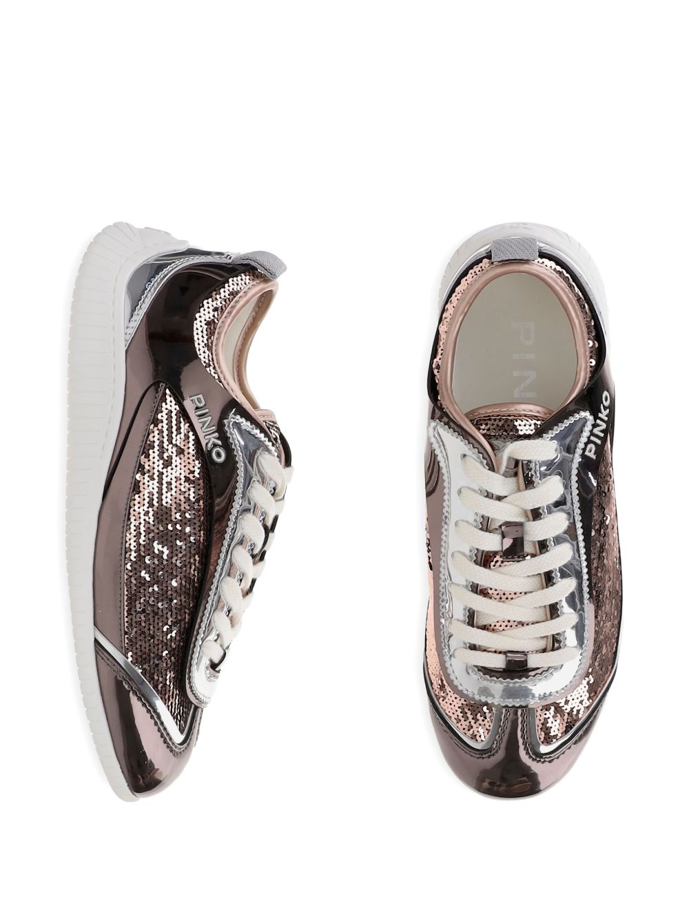 PINKO Sequin Leather Sneaker