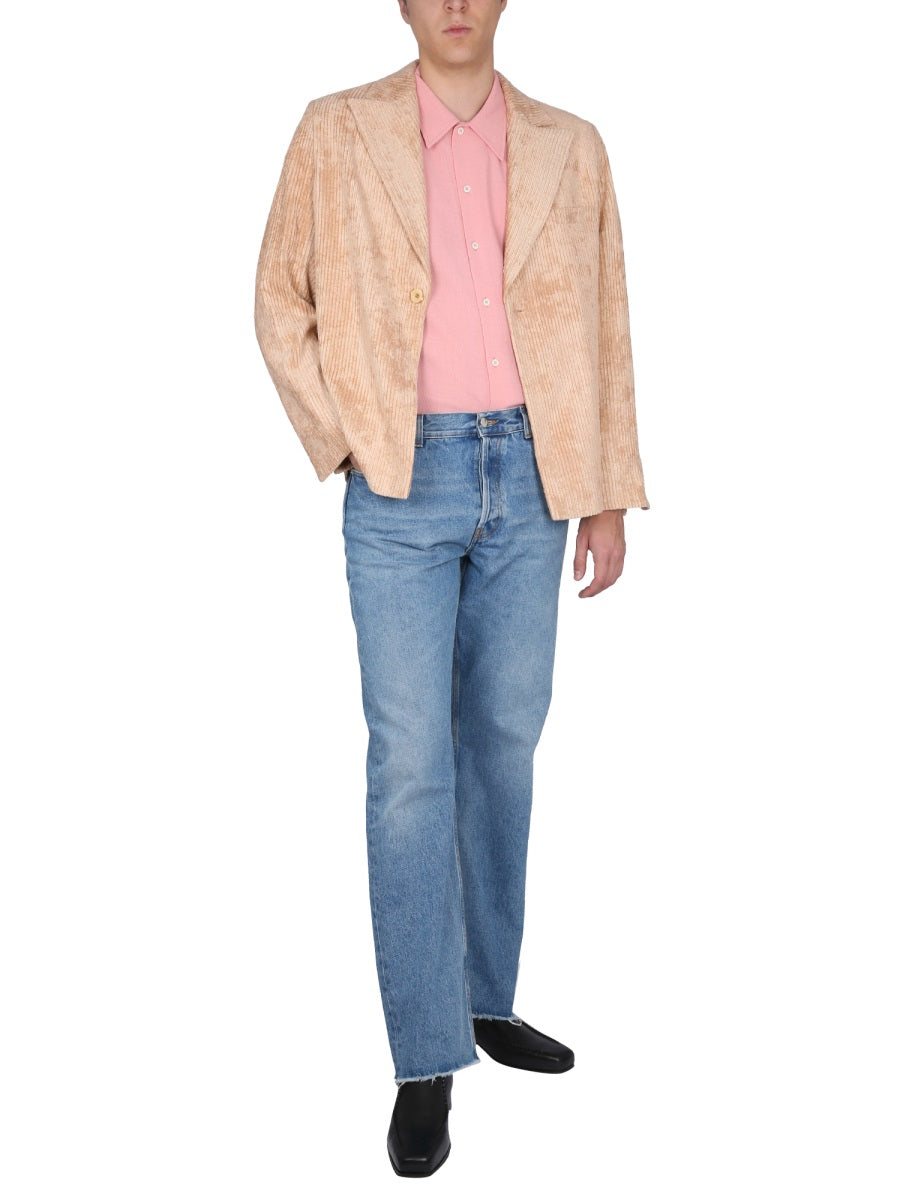 SÉFR Floral Button Closure Jeans for Men - Straight Cut