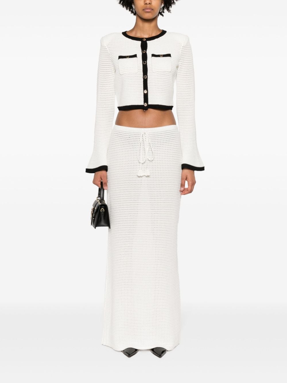 SELF-PORTRAIT Crochet Cropped Cardigan