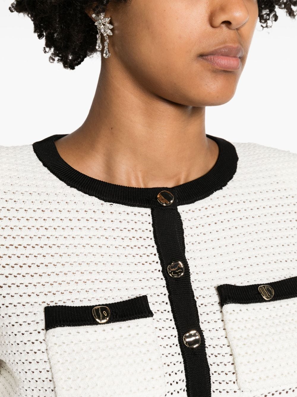 SELF-PORTRAIT Crochet Cropped Cardigan