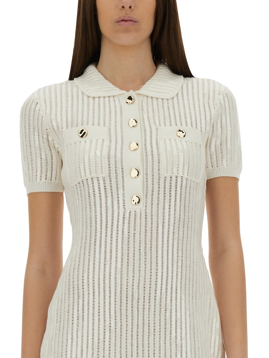 SELF-PORTRAIT Cotton Blend Knit Dress - SS25