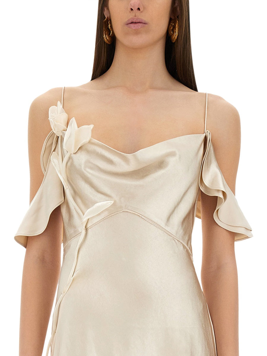 SELF-PORTRAIT Floral Satin Mini Dress