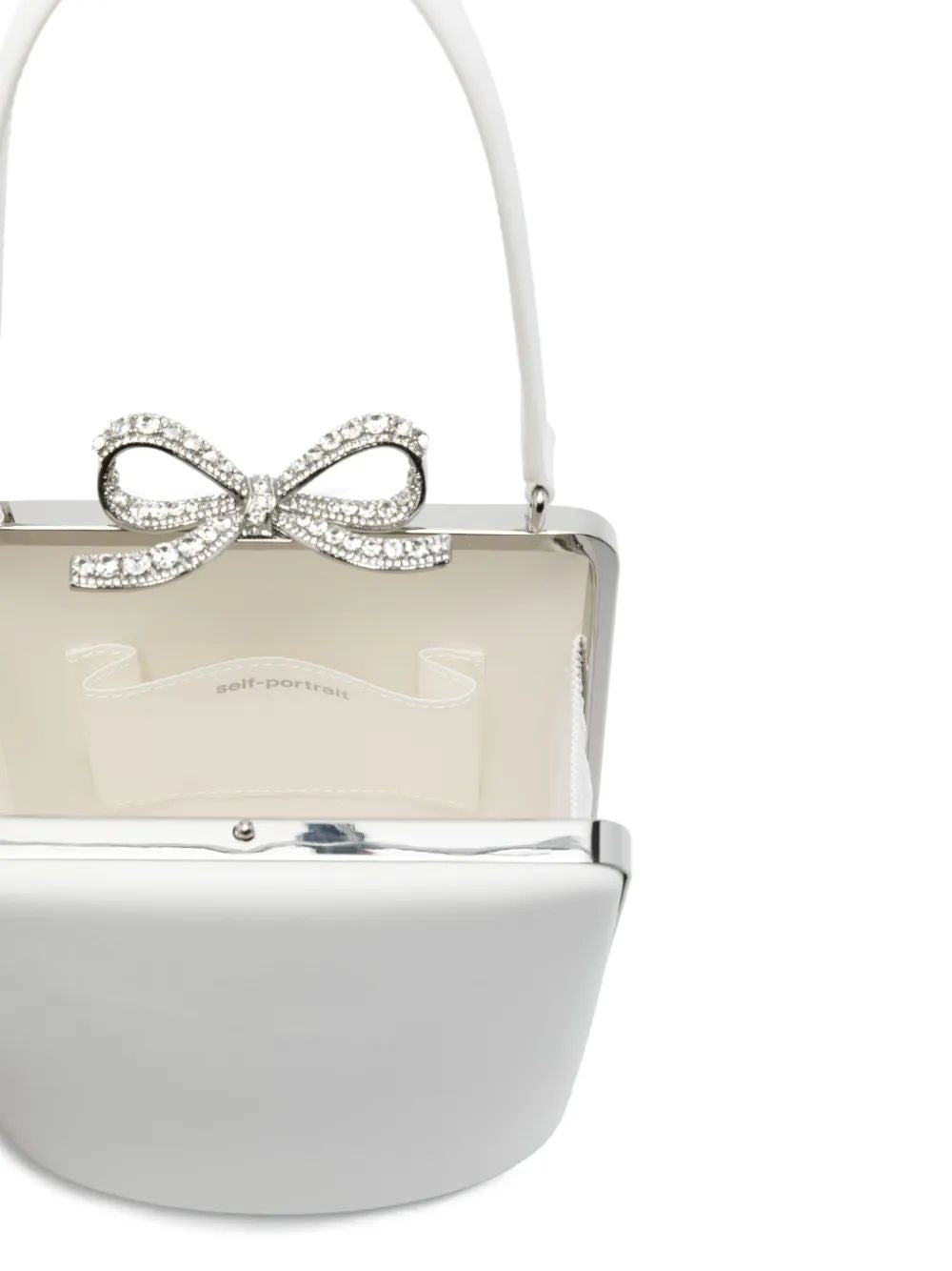 SELF-PORTRAIT Leather Bucket Handbag with Bow Detail
