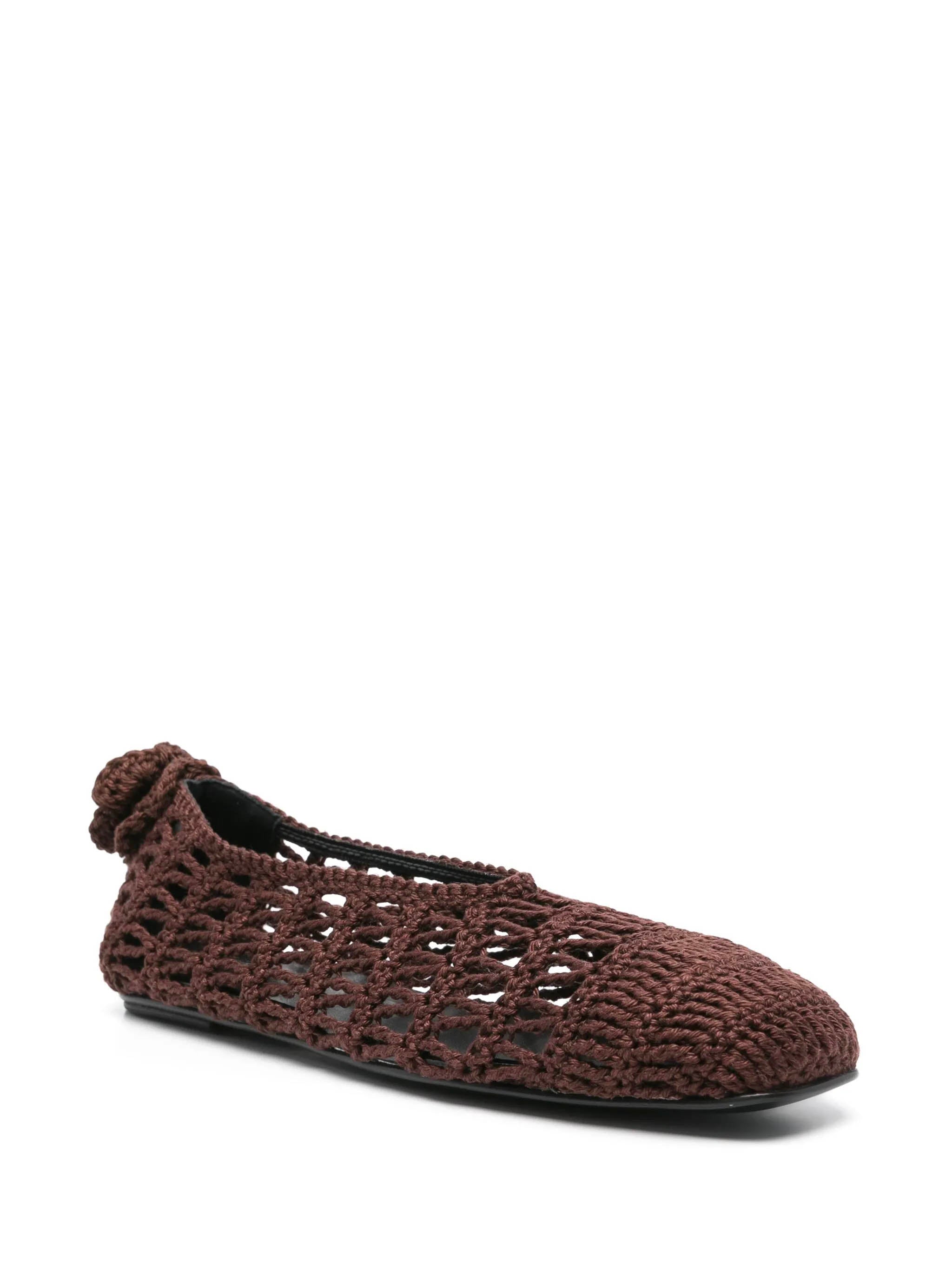 MAGDA BUTRYM Crochet Ballet Flats - Square Toe