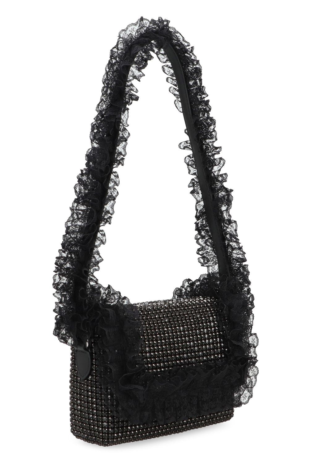 SELF-PORTRAIT Mini Shoulder Handbag with Rhinestones