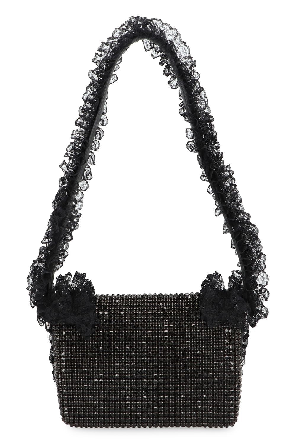 SELF-PORTRAIT Mini Shoulder Handbag with Rhinestones