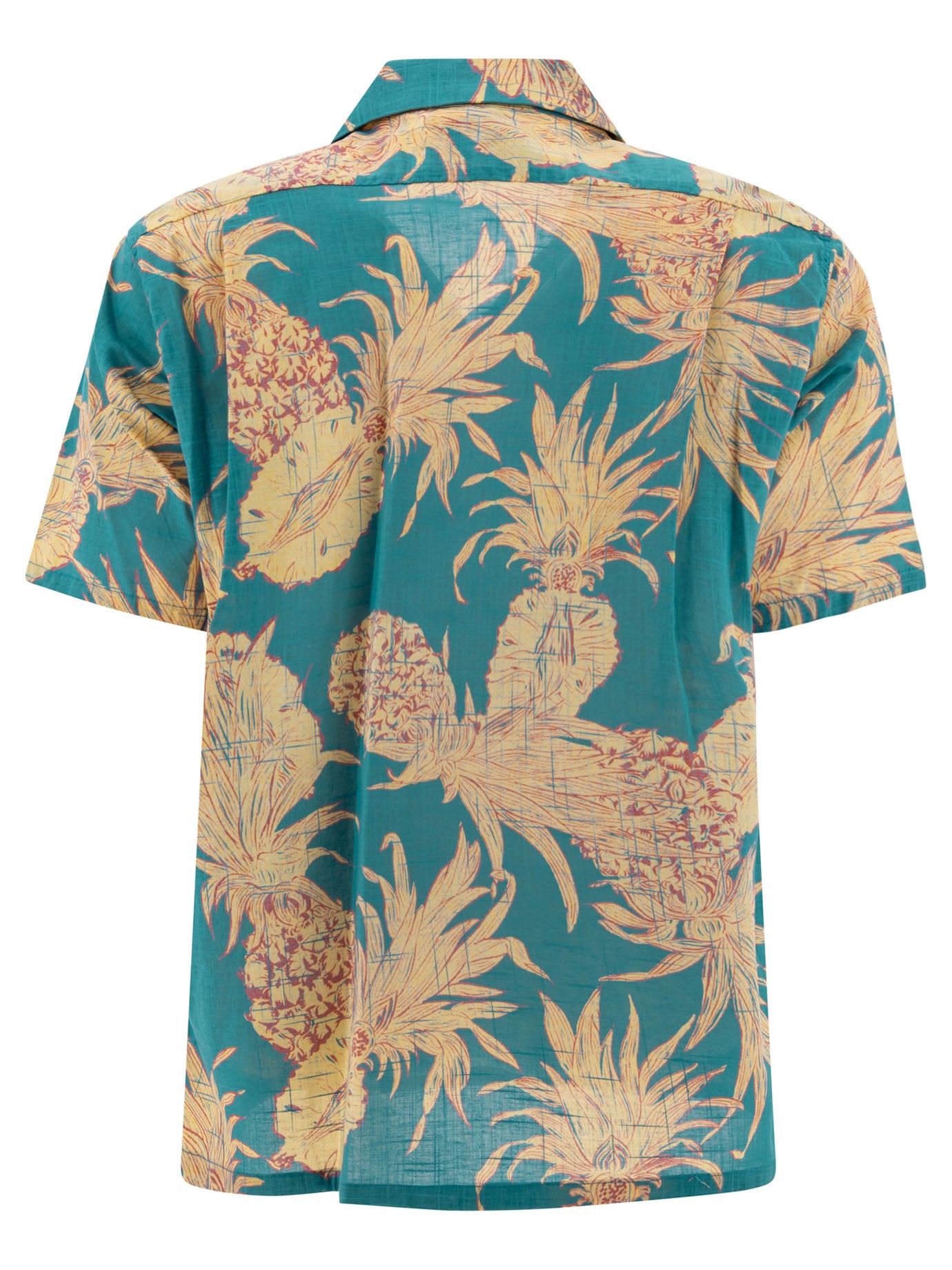 SUN SURF Men's Relaxed Fit Island Pineapple Mini Shirt