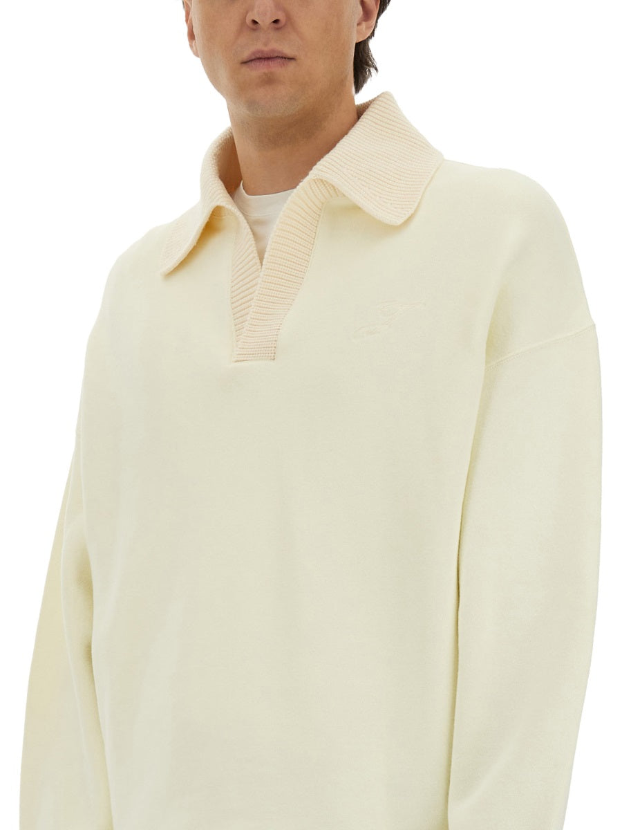JACQUEMUS Long Sleeve Stitch Polo Shirt - Size L