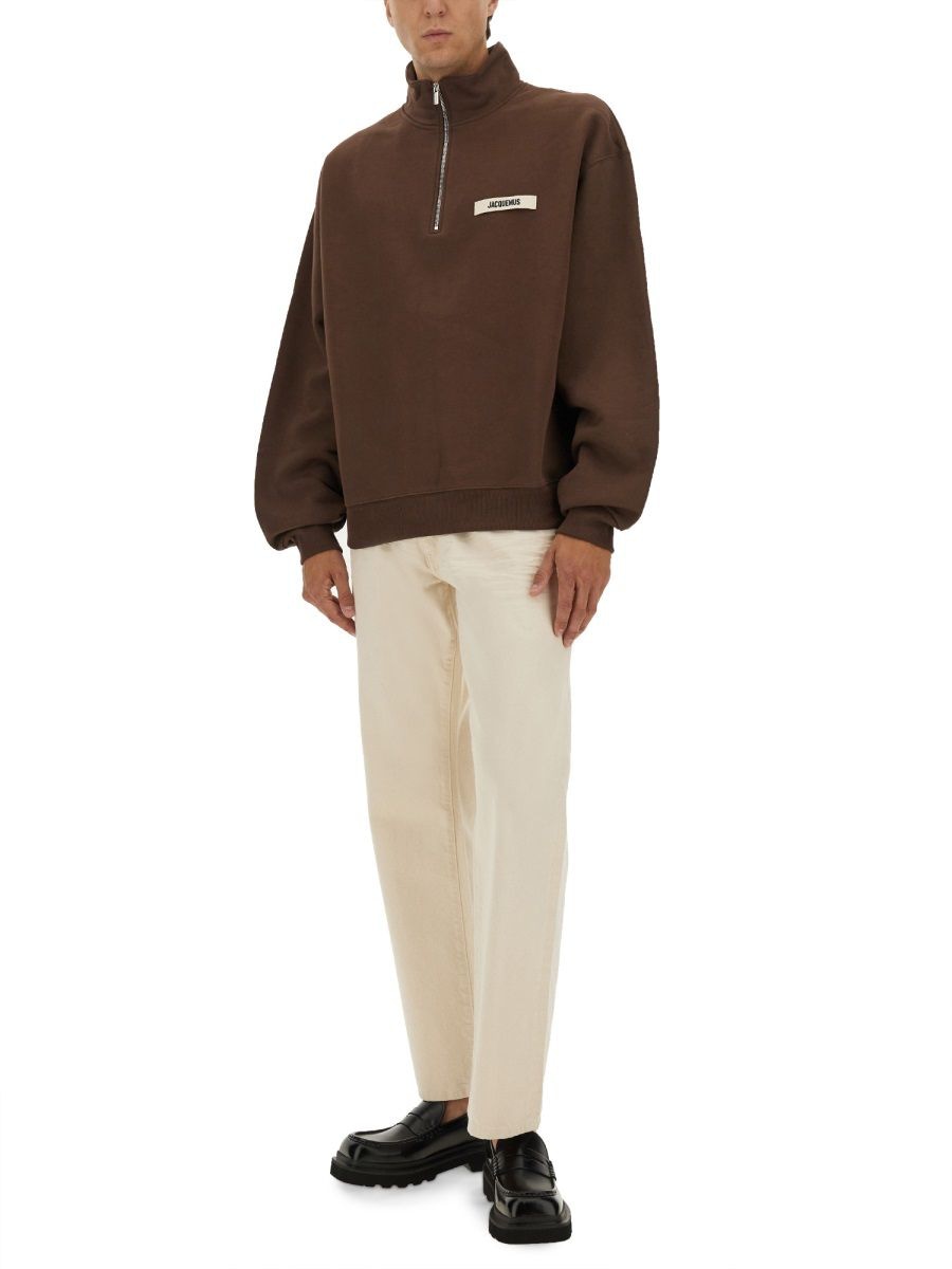 JACQUEMUS Relaxed Fit Grogain Turtleneck Sweatshirt - Size L