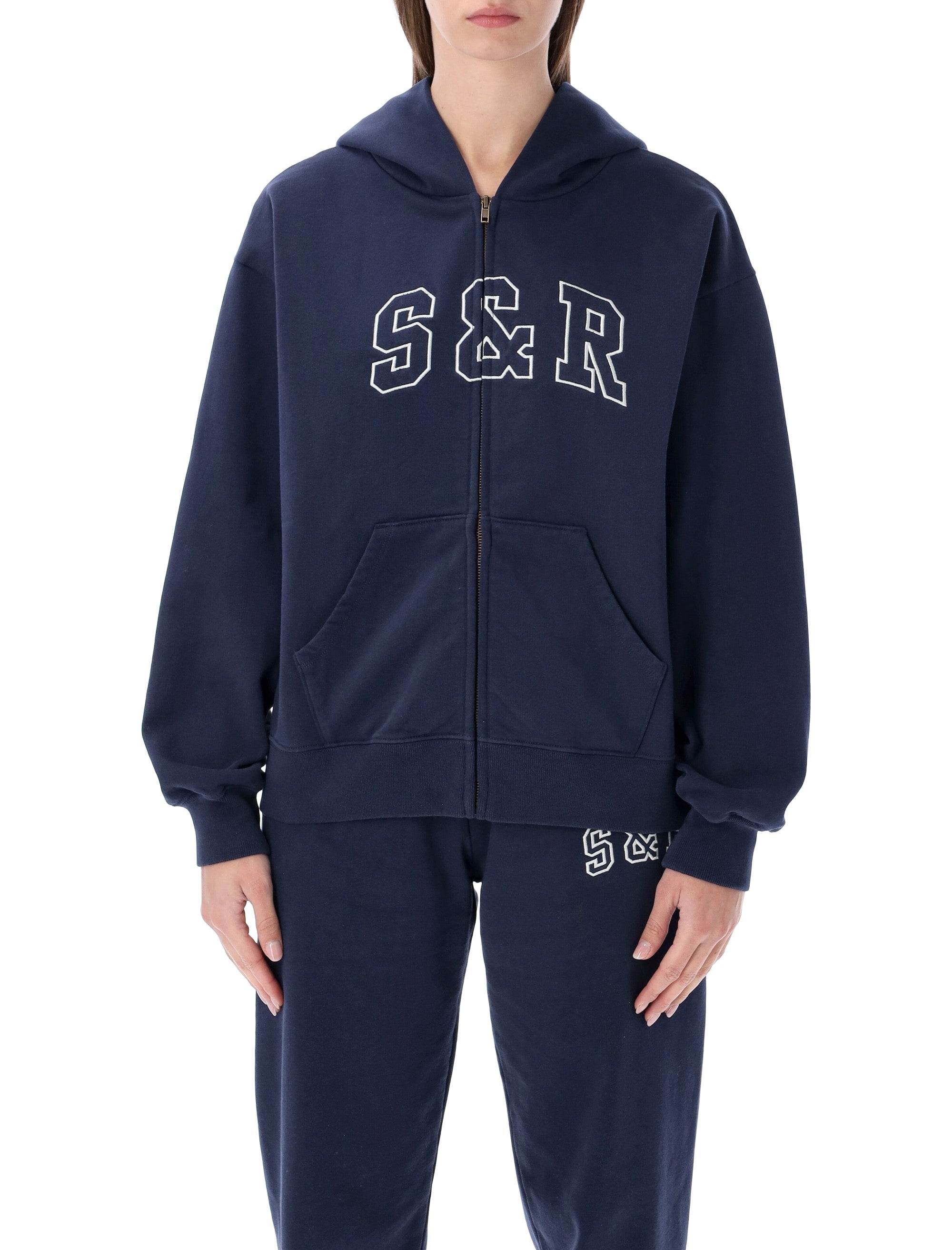 SPORTY & RICH S&R Ivy Zip Hoodie - Slightly Oversized Fit