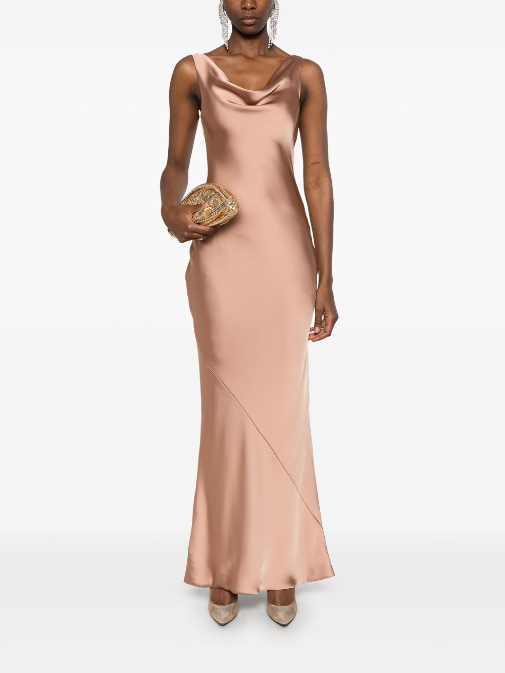 NORMA KAMALI Elegant Cowl Neck Sleeveless Gown for Women - SS25