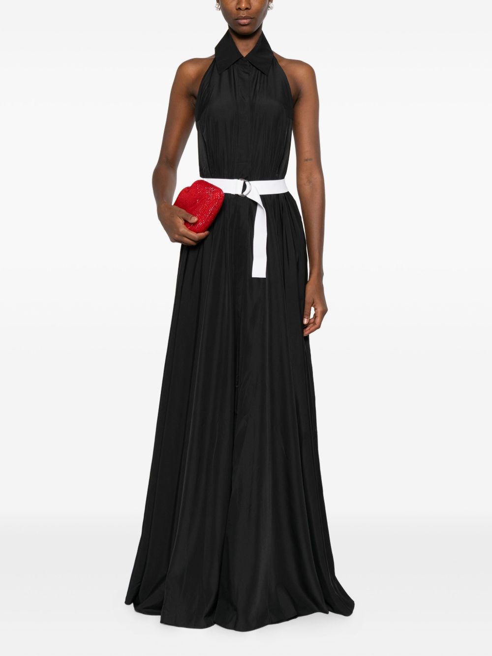 NORMA KAMALI Sleeveless Long Dress with Belted Waist for Women