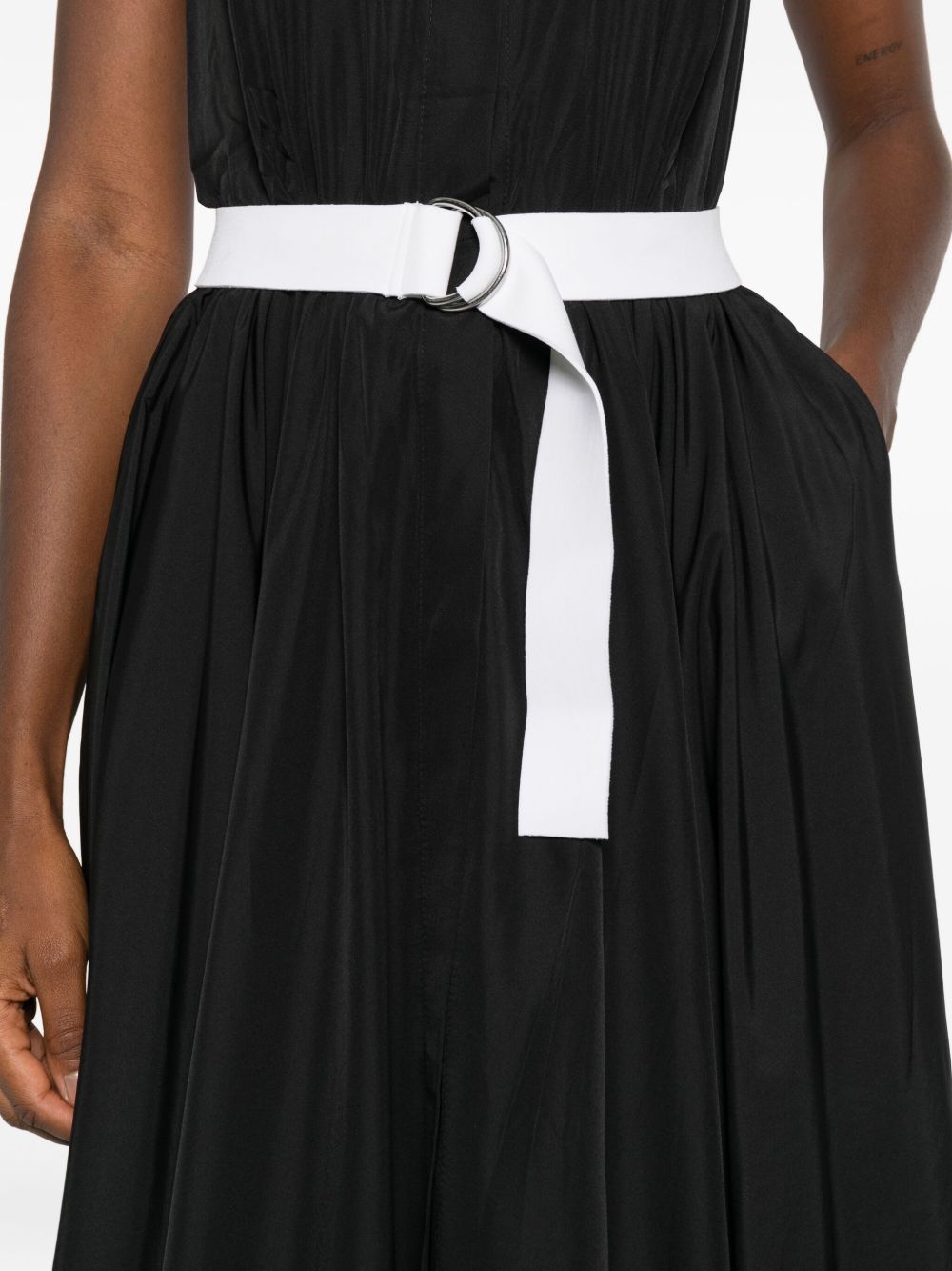 NORMA KAMALI Sleeveless Long Dress with Belted Waist for Women