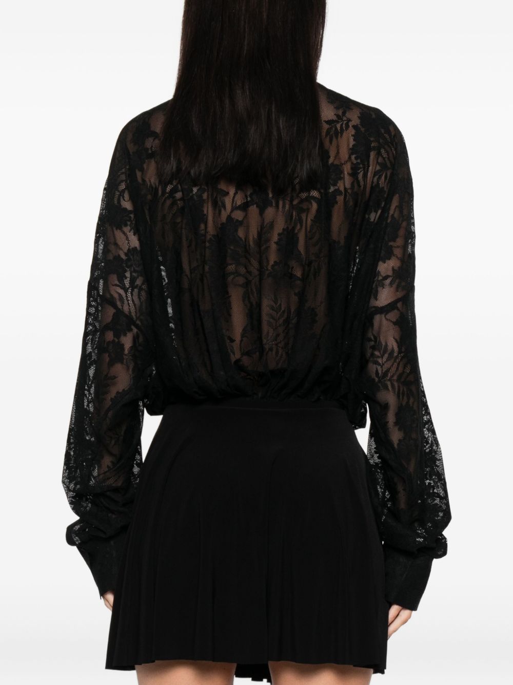 NORMA KAMALI Oversized Floral Lace Bodysuit