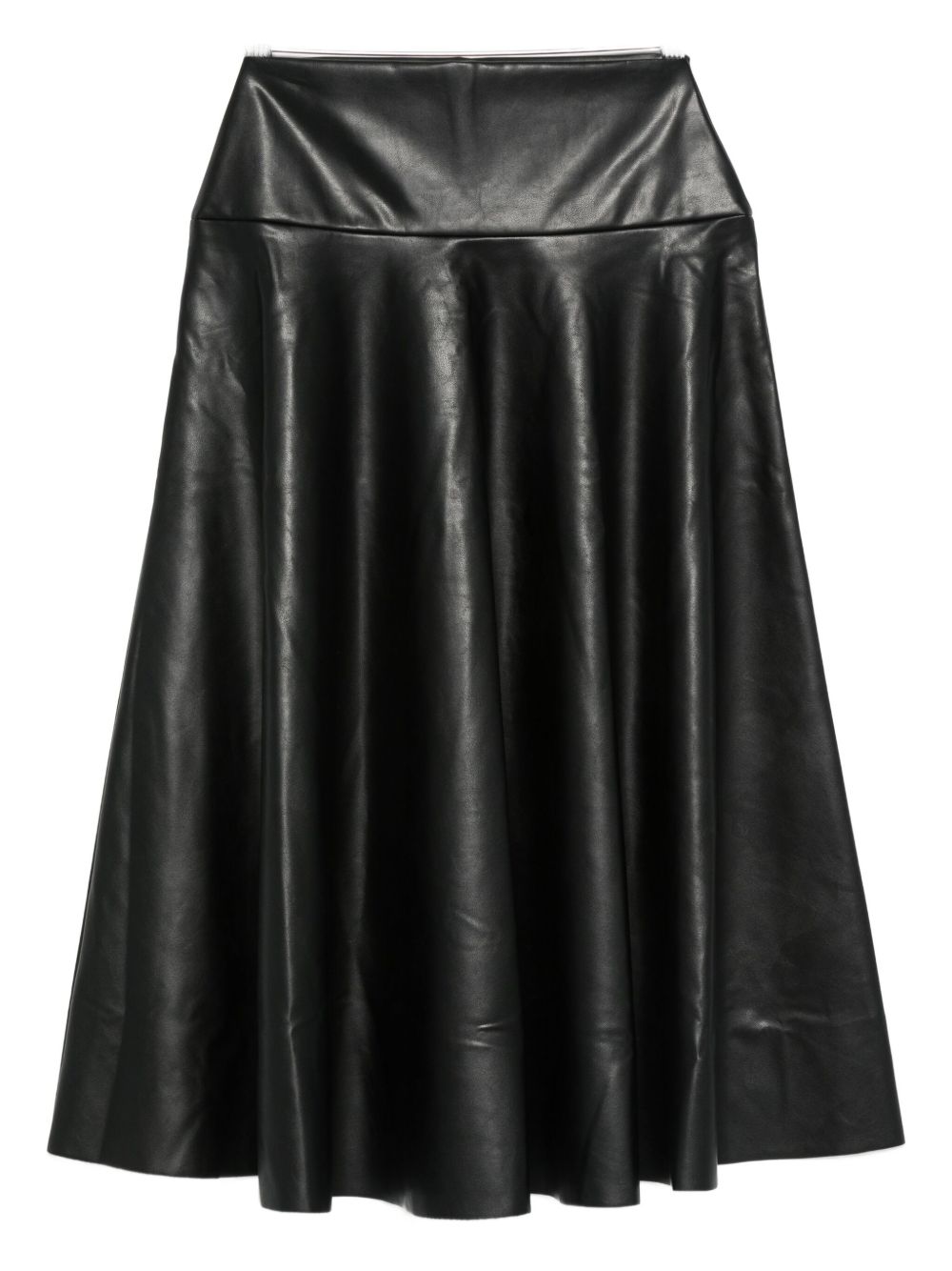 NORMA KAMALI Mid-Length Pleated Faux-Leather Skirt