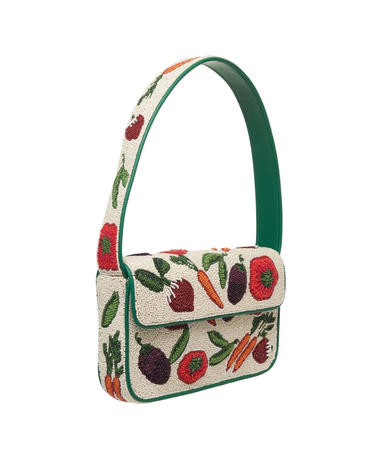STAUD Mini Shoulder Bag with Playful Bead Embroidery (26 x 15 x 5 cm)