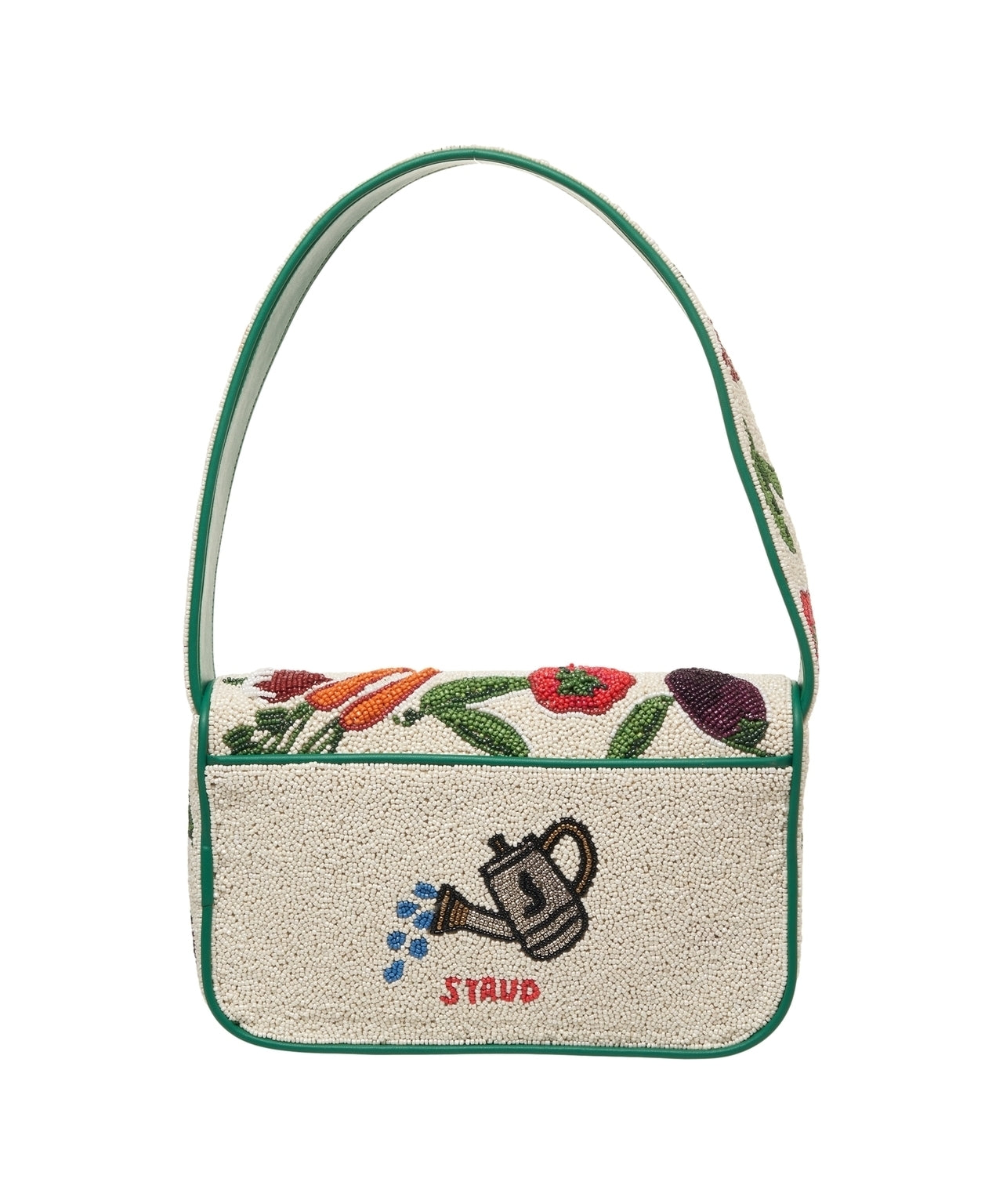 STAUD Mini Shoulder Bag with Playful Bead Embroidery (26 x 15 x 5 cm)