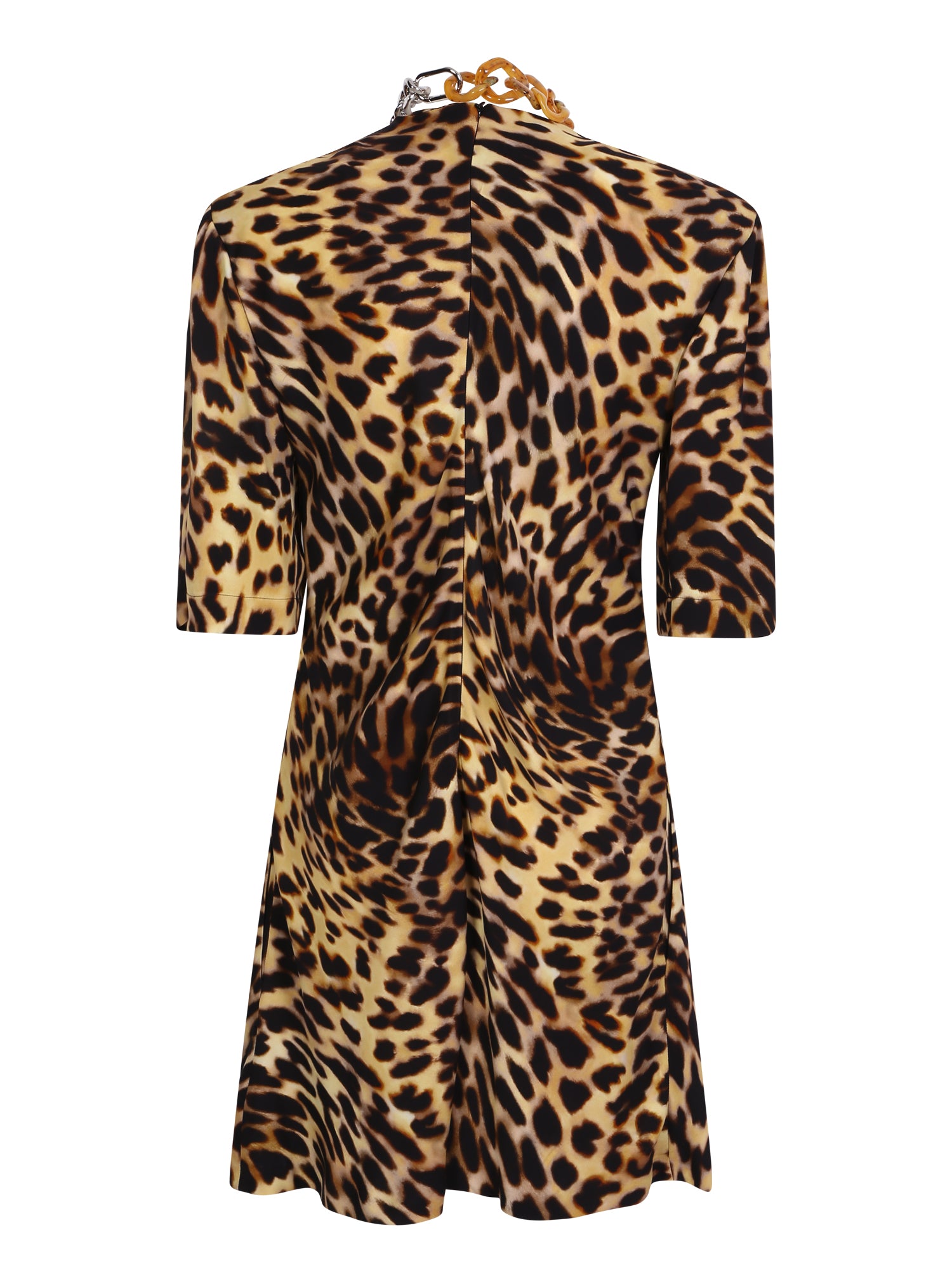 STELLA MCCARTNEY Mini Dress with Chain Detail and Padded Shoulders