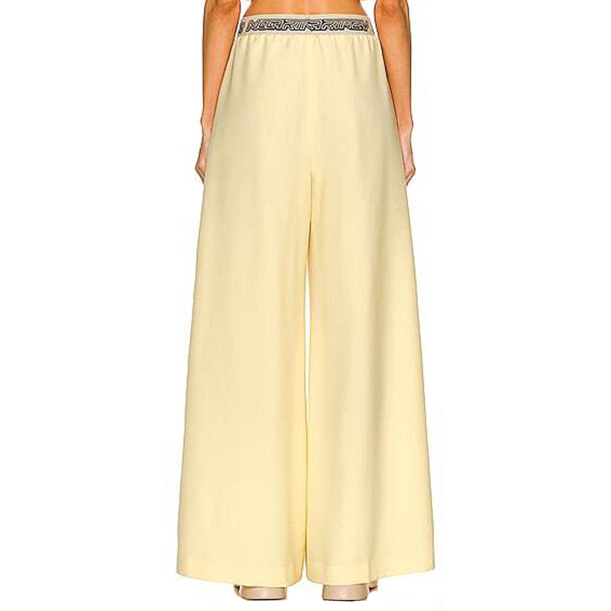 STELLA MCCARTNEY Logo Wool Pants with Elastic Waistband and Wide Legs