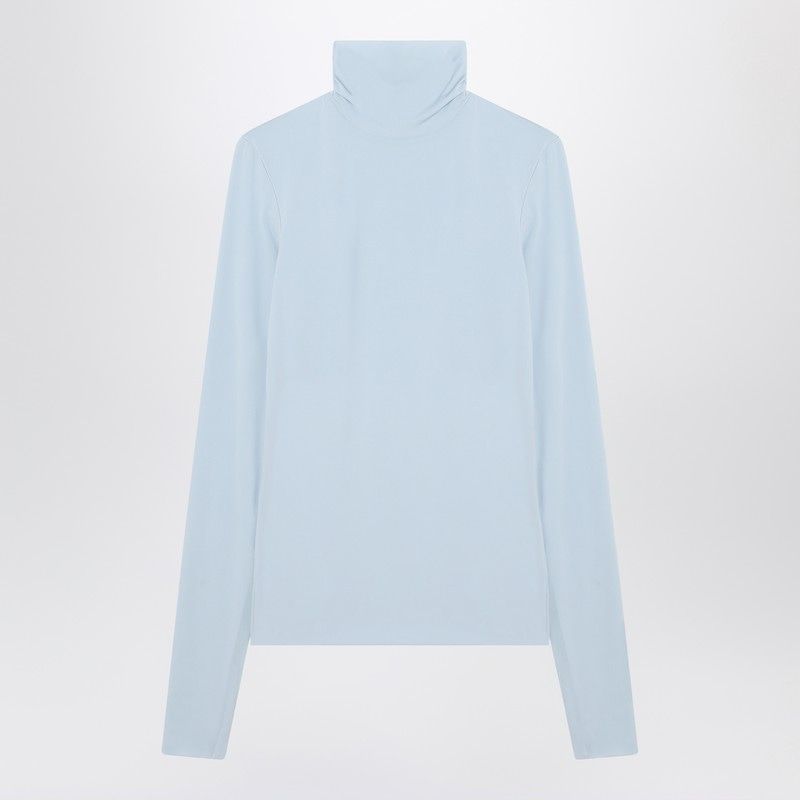 MAX MARA SPORTMAX Light Blue Knit Turtleneck Sweater for Women - Slim Fit