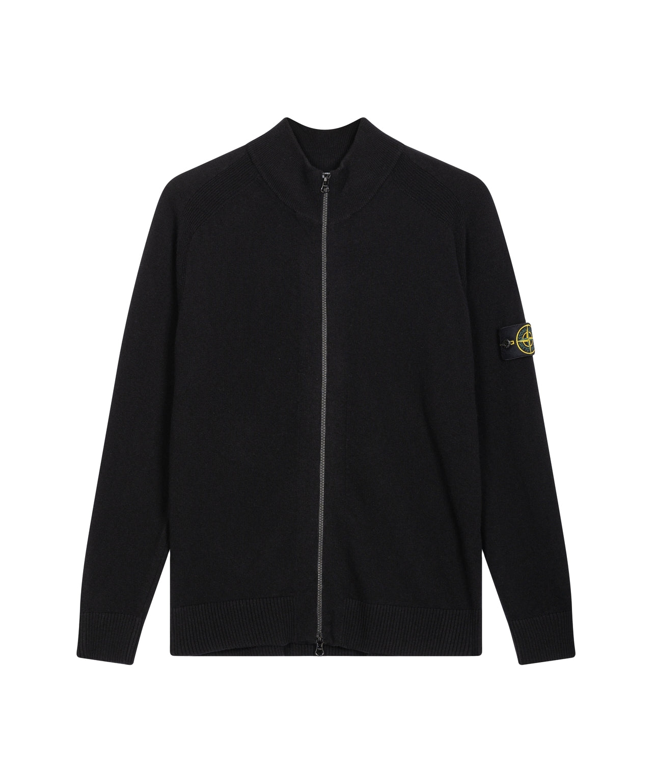 STONE ISLAND Men's Zip-Up Cardigan with Funnel Neck
