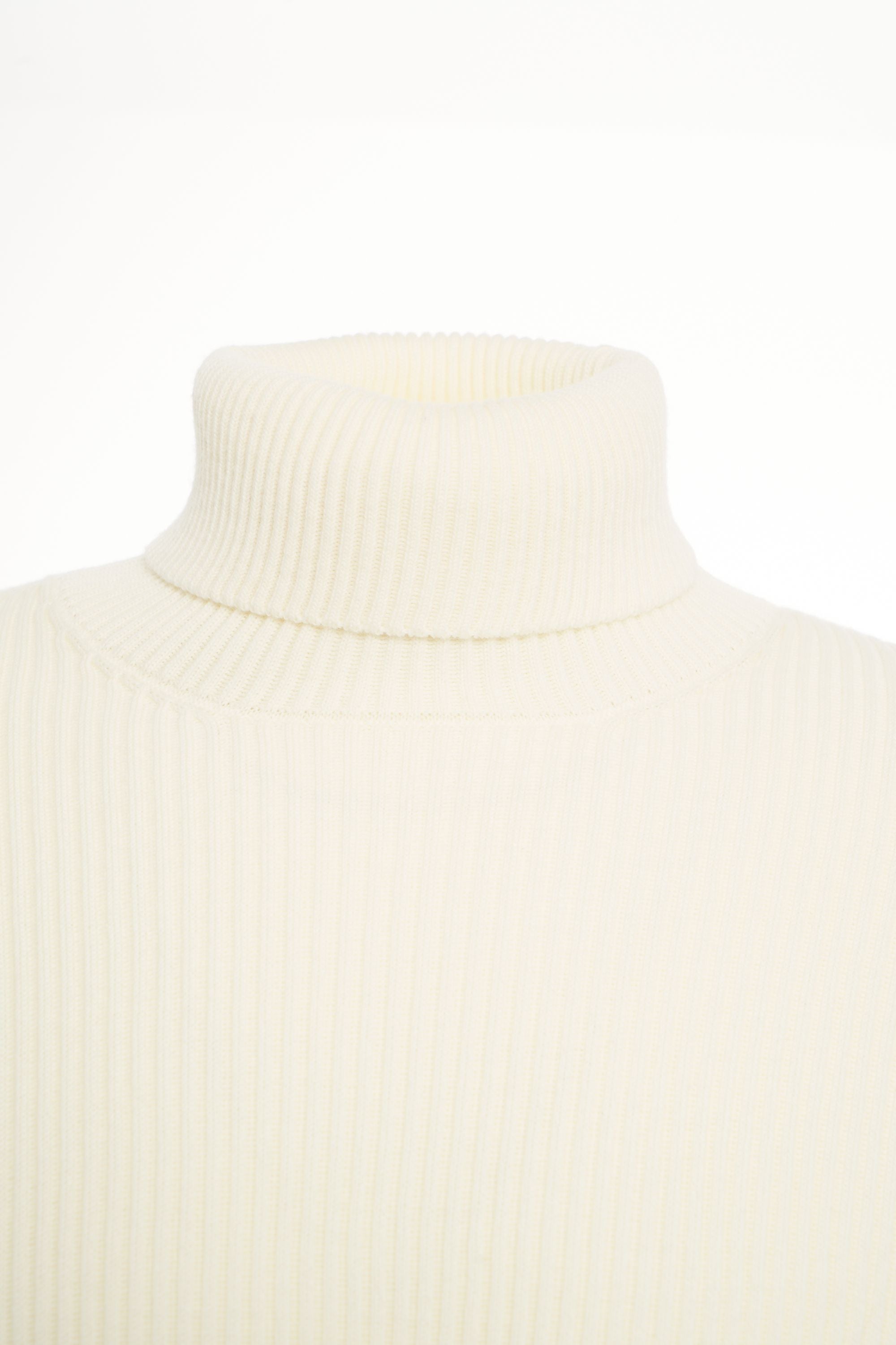 STONE ISLAND Ribbed Turtleneck Sweater with Logo Patch for Men