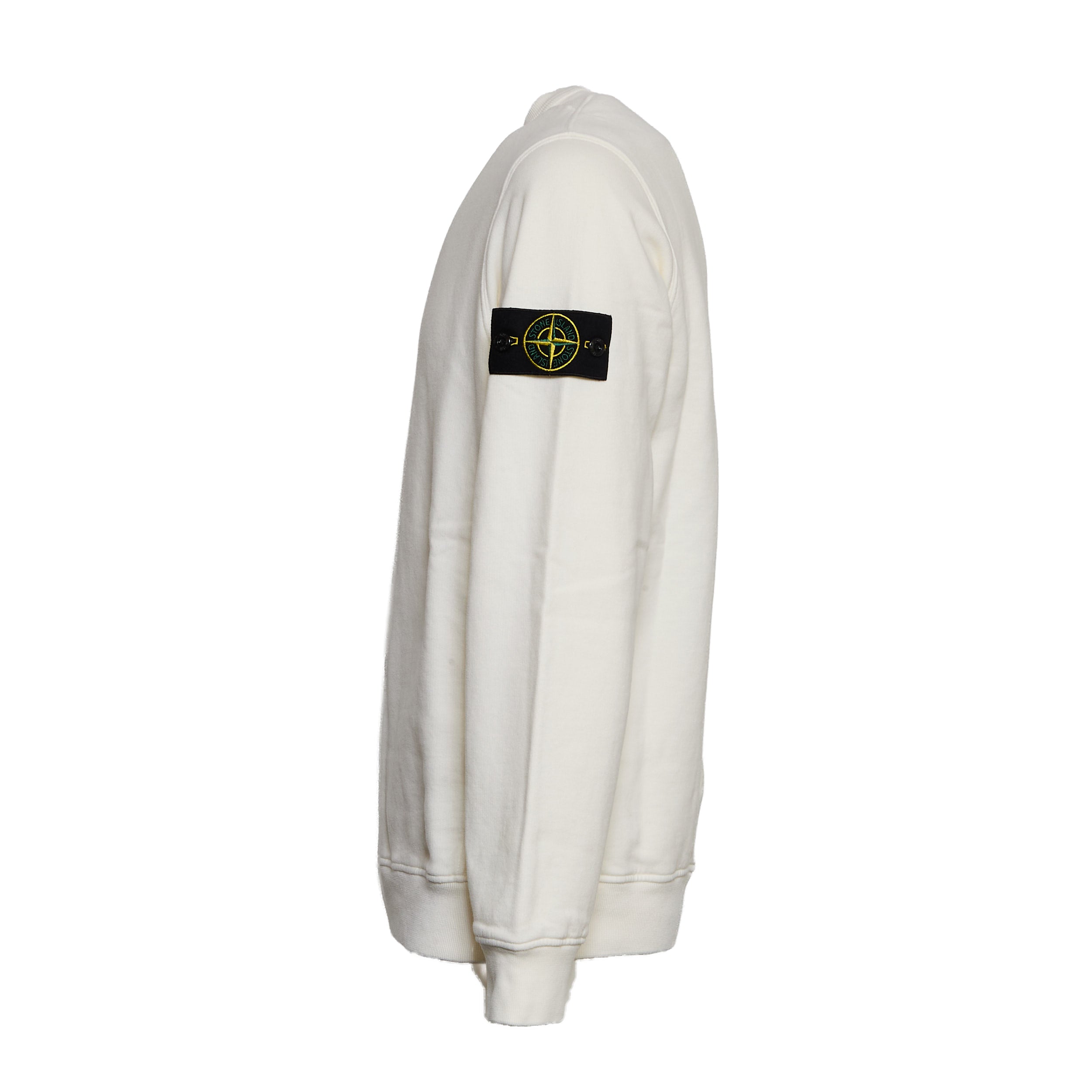 STONE ISLAND Brushed Organic Cotton Fleece Crew Neck Sweatshirt