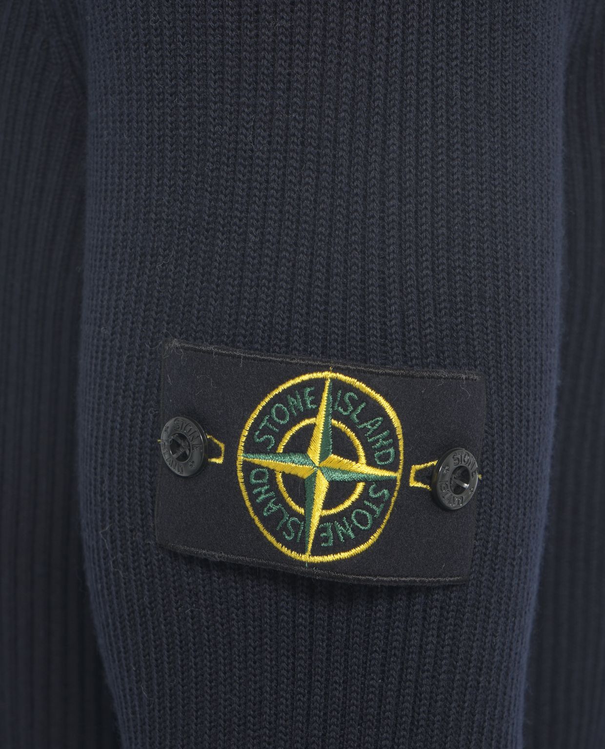 STONE ISLAND Ribbed Pullover with Logo for Men - FW25