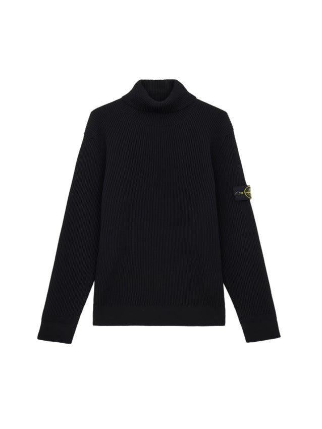 STONE ISLAND Ribbed Knit Turtleneck Sweater for Men - FW25