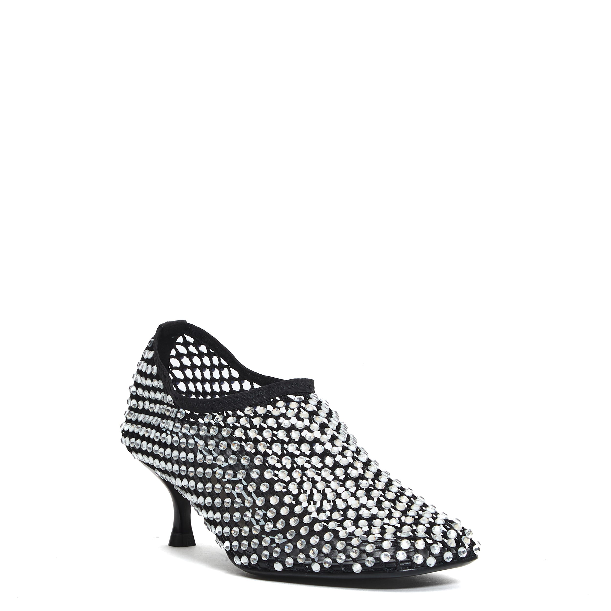 STRATEGIA Elegant Mesh Pumps with Rhinestone Accents - 50 mm Heel