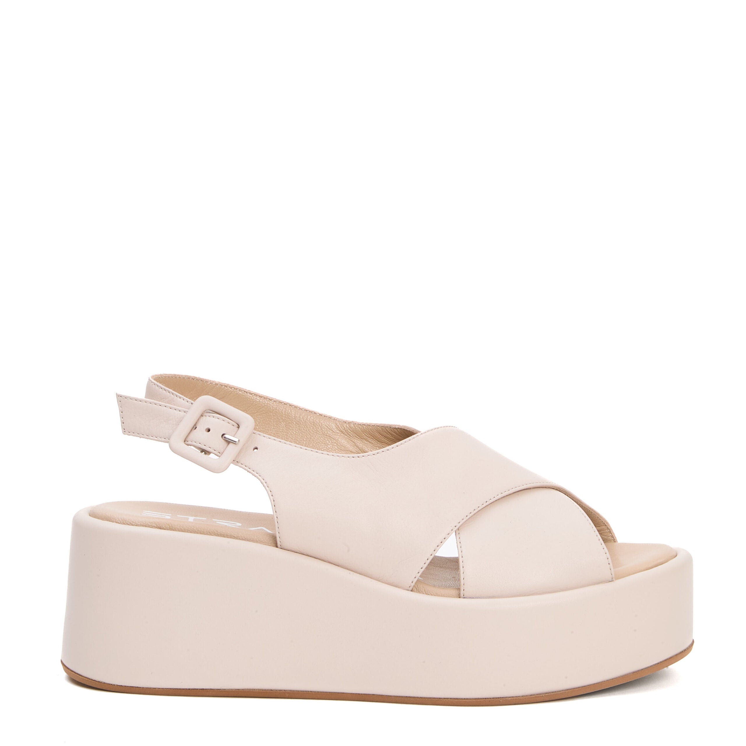 STRATEGIA Wedge Cross-strap Mini Heels