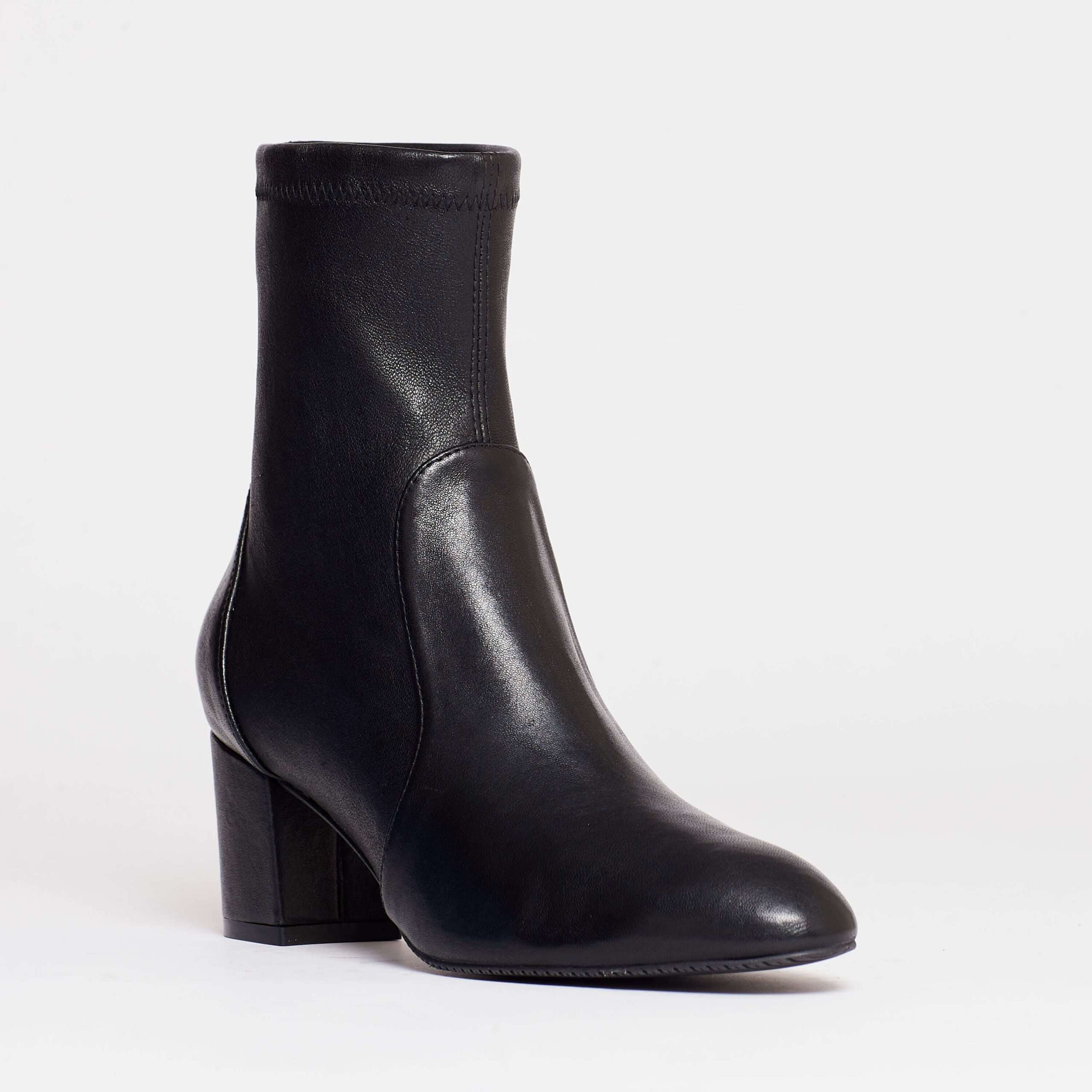 STUART WEITZMAN Chic Stretch Leather Ankle Boots with 60 Mm Heel