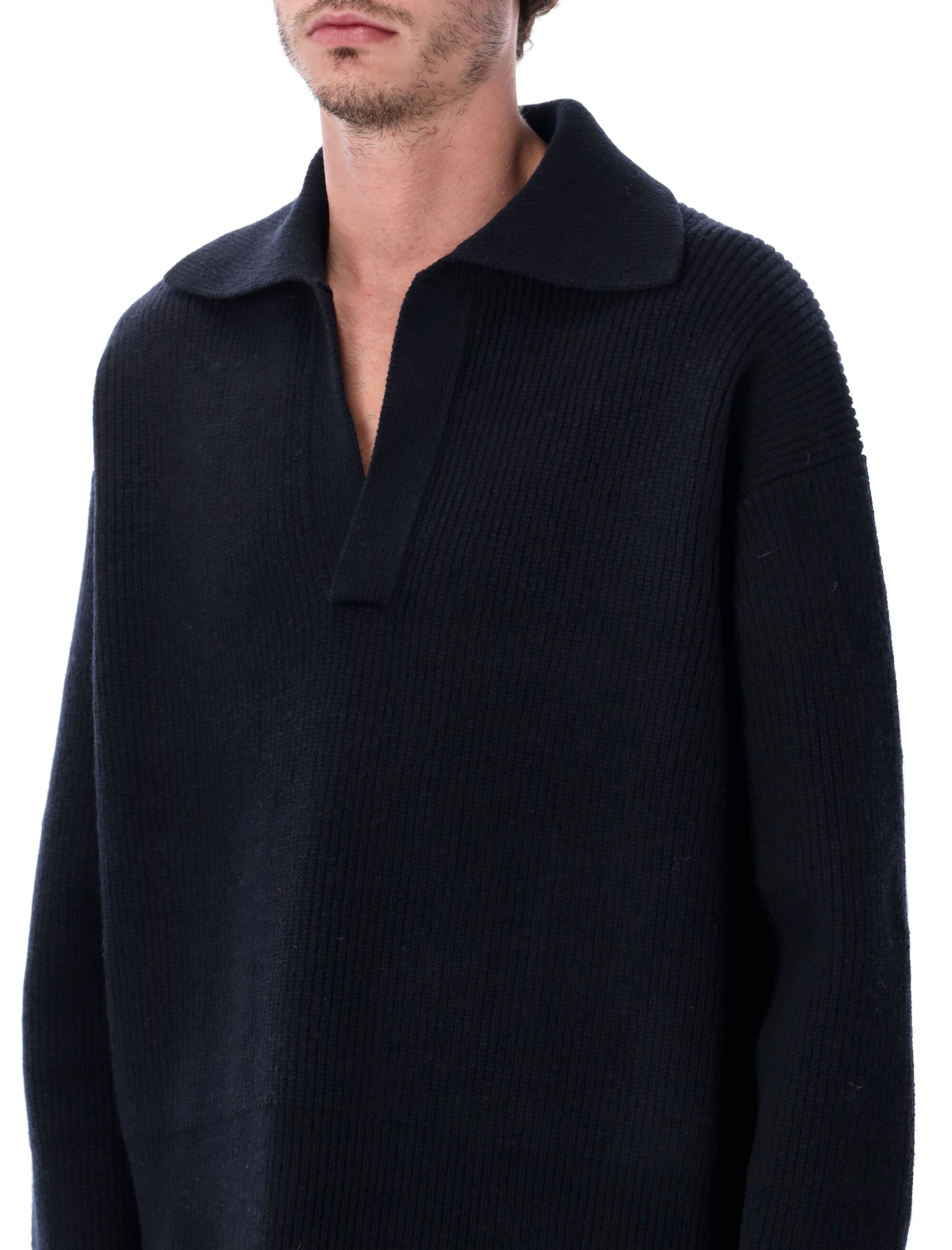 STUDIO NICHOLSON Nash RWS Merino Wool Polo Knit