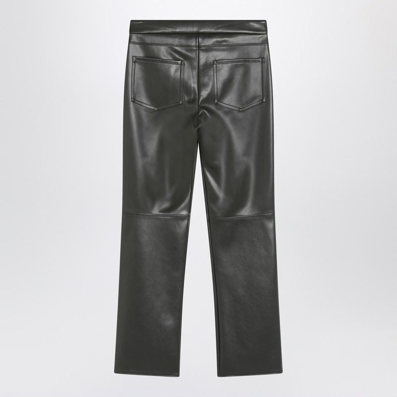 S MAX MARA Fitted Cropped Trousers with Leather-Style Accents