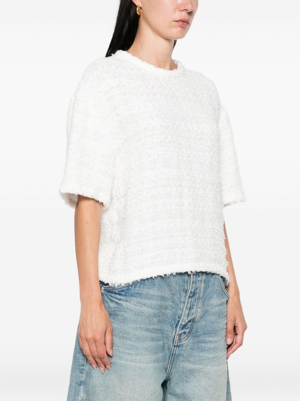 IRO Frayed Edge Round Neck T-Shirt