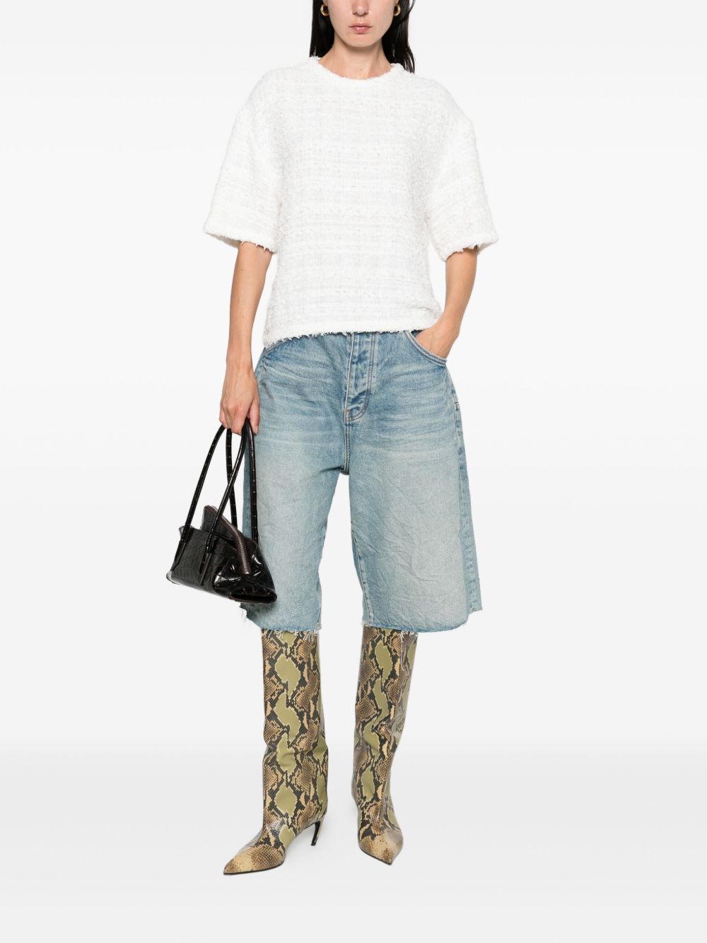 IRO Frayed Edge Round Neck T-Shirt