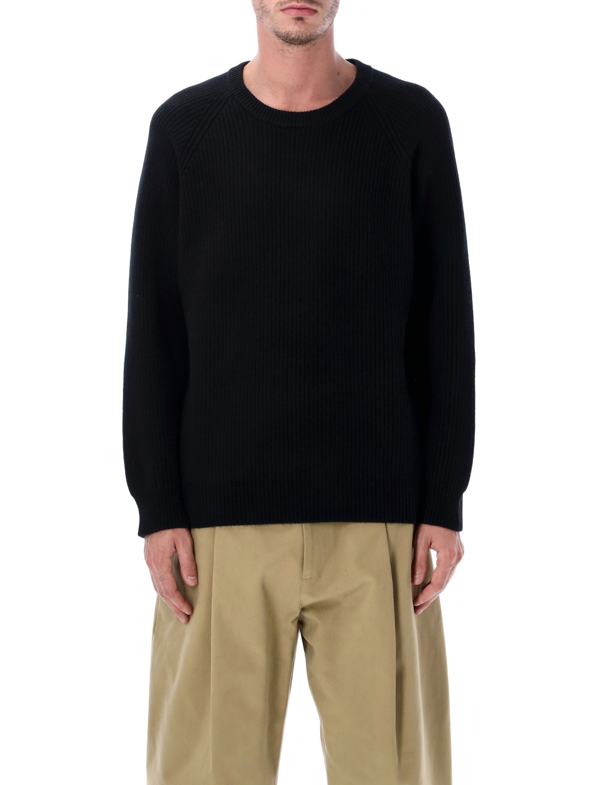 CORRIDOR Wool and Cashmere Blend Ribbed Crewneck Sweater - Size L