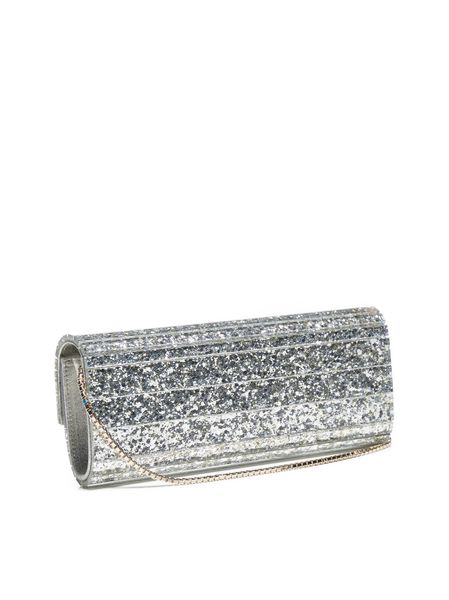 JIMMY CHOO Glitter Raffia Mini Clutch Handbag - 24cm x 10cm