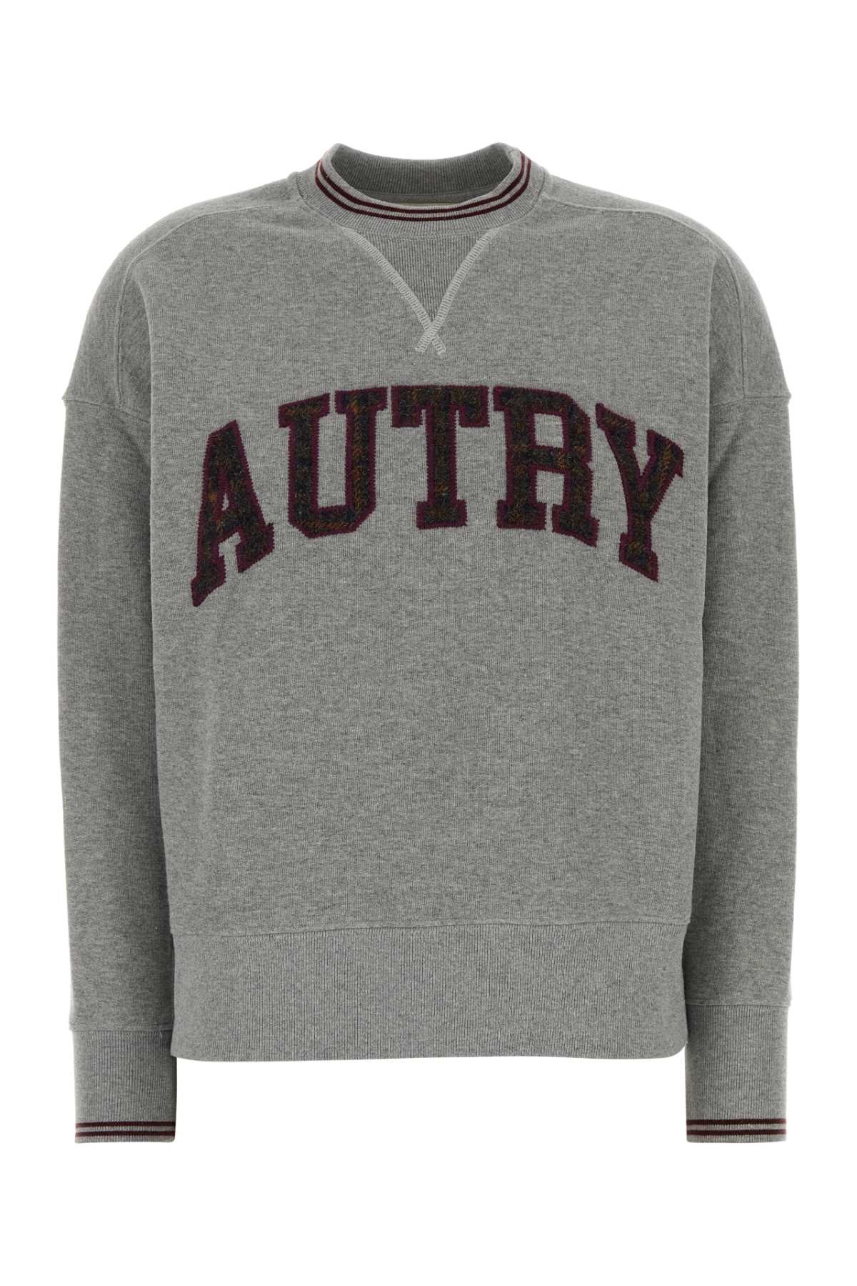 AUTRY Melange Grey Cotton Sweatshirt for Women - Fall/Winter 2025