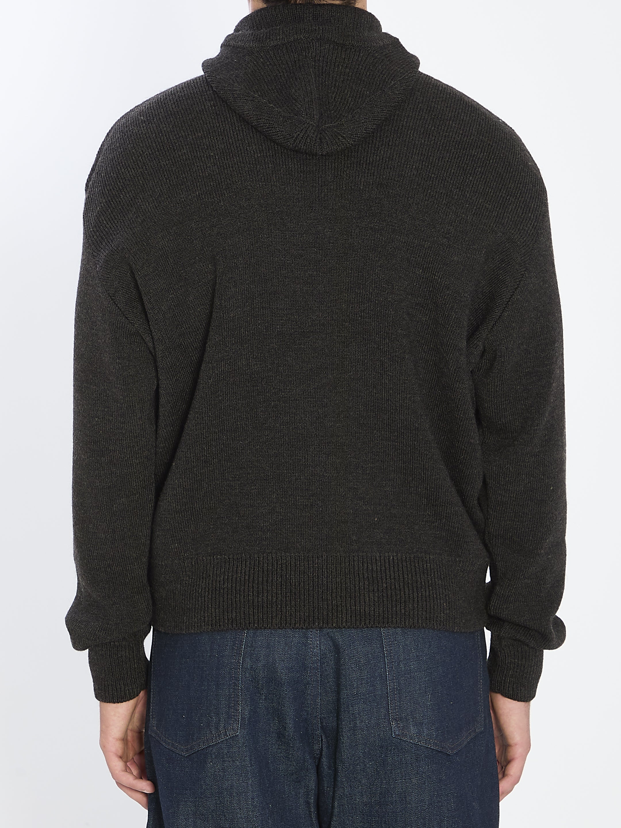 LEMAIRE Hooded Sweater with Front Button Closure - Regular Fit