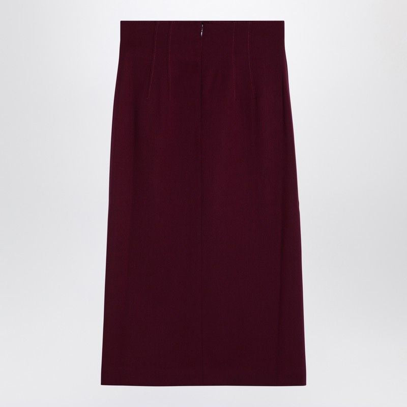 THE ANDAMANE High Waist Wool-Blend Midi Skirt